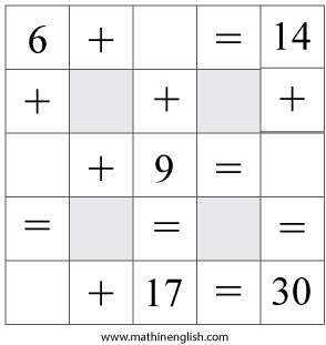 addition puzzle for math students