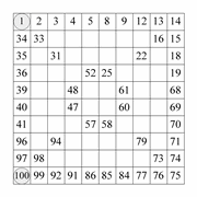 Printable Numbrix puzzles for kids and math students.