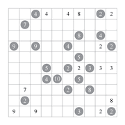 printable 10 by 10 Shikaku logic puzzle for kids