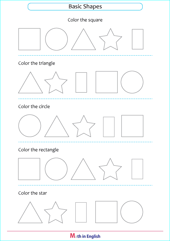 color the basic shapes worksheet