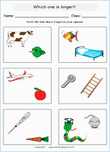 Length, height and length measurement primary math worksheets for