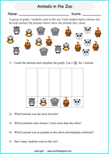 Picture Graph worksheets (pictographs) based on the Singapore math