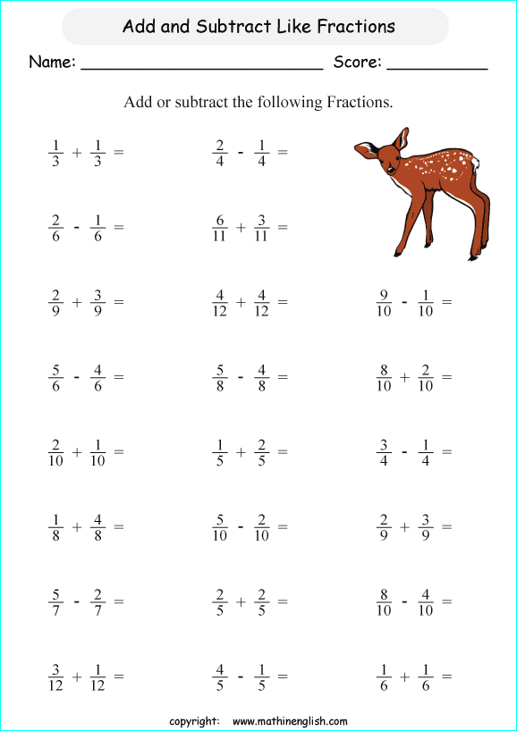 add-and-subtract-these-basic-like-fractions-math-fraction-worksheet-with-denominators-not