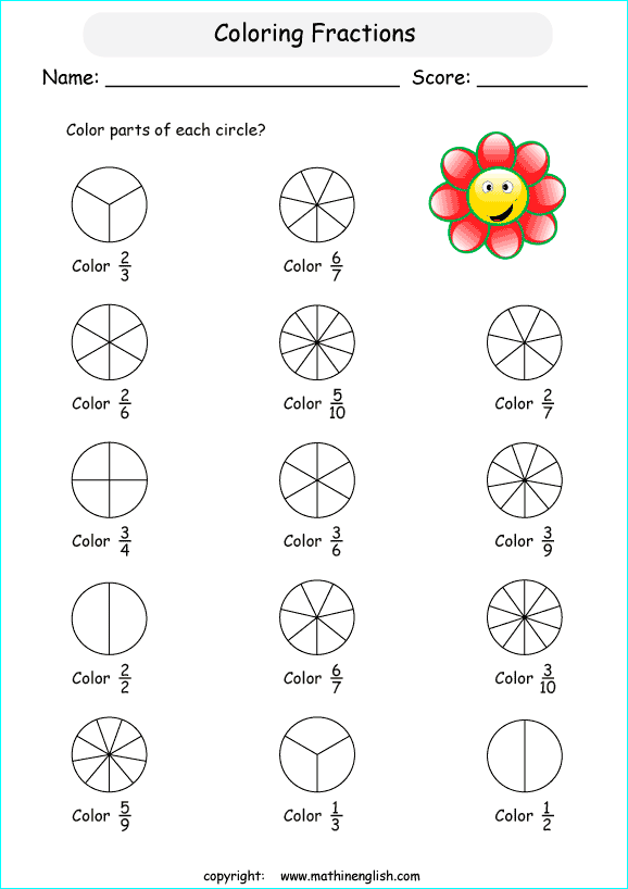 Intro To Fractions Worksheet