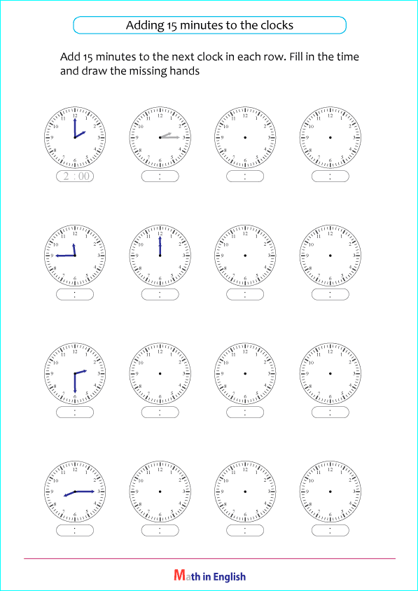 adding 15 minutes to clocks