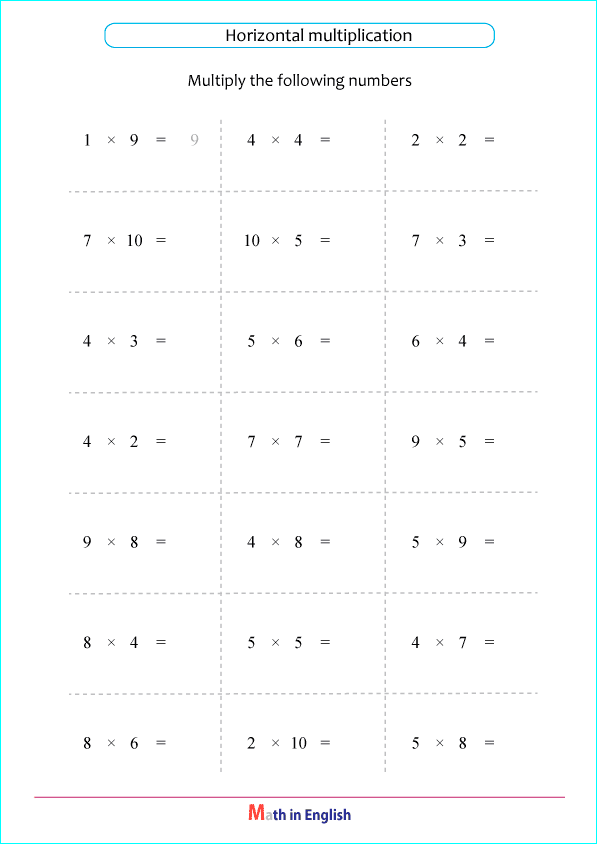 basic times tables