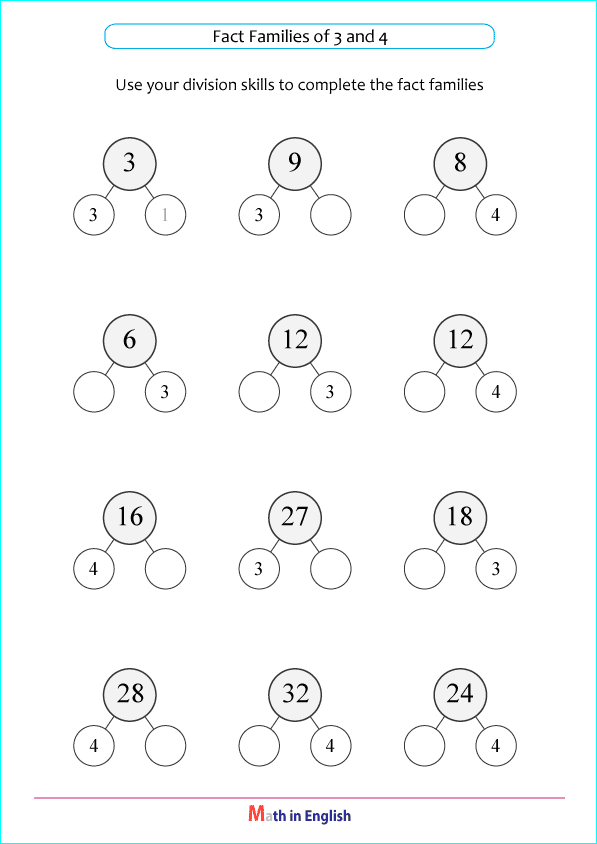 divide numbers by 3 or 4