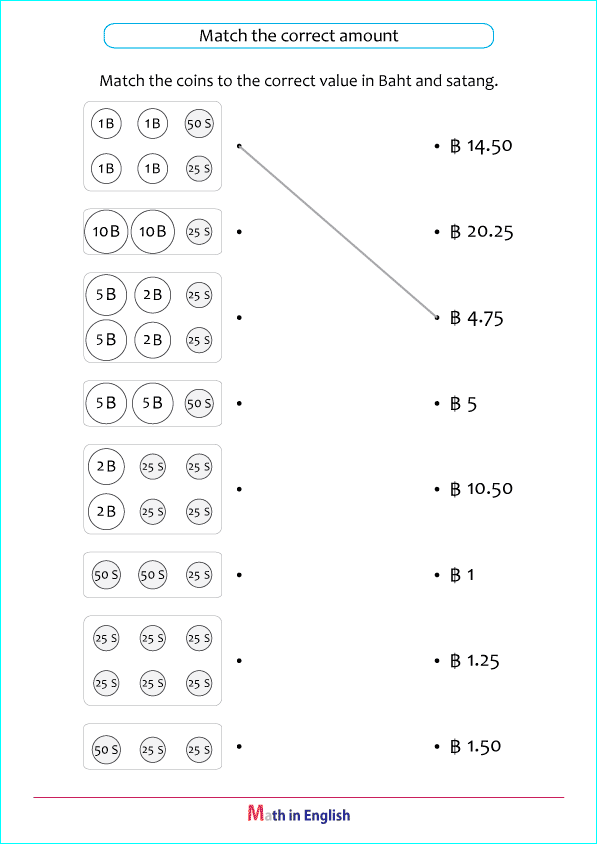 count coins worksheet