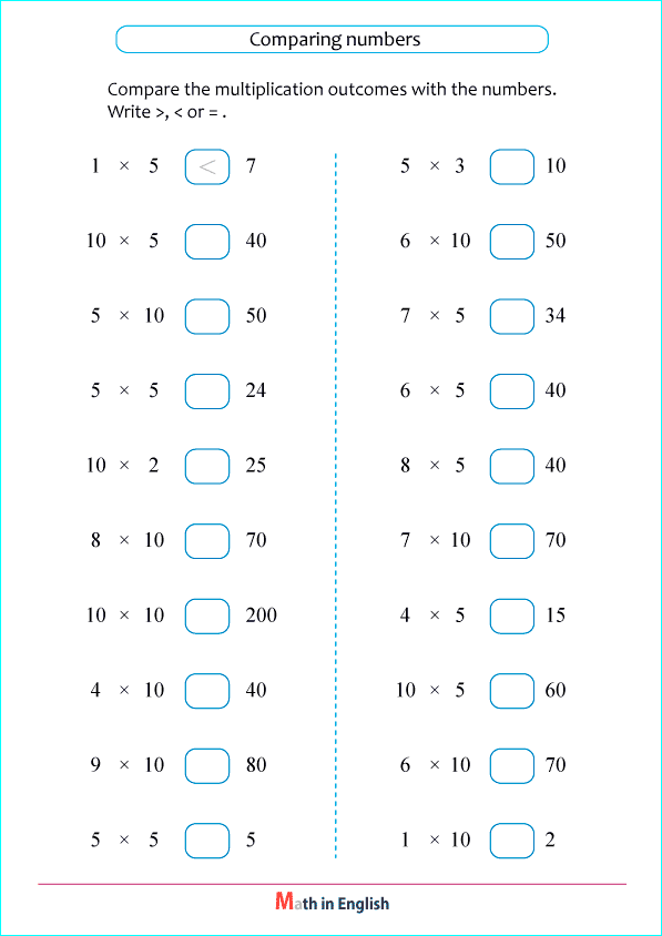 5 and 10 times tables