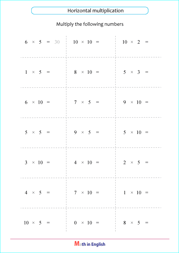 times tables of 5 and 10