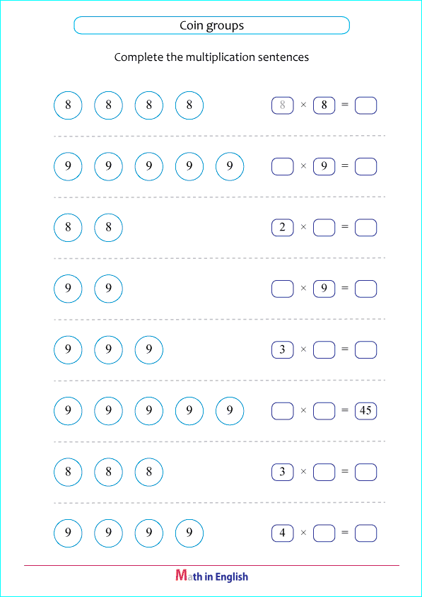 multiply coins by 8 and 9