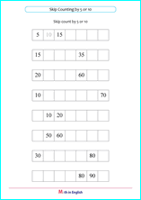 skip count by 5 and 10 multiplication worksheet