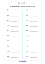 expanded form of 3 digit numbers