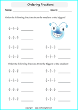 Fraction worksheets for primary math grades 2 to 6 that can be used in