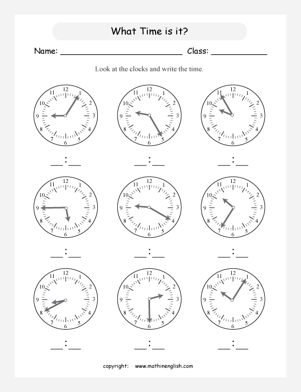 Read The Time On These Clocks To The Nearest 5 Minutes Simple But 