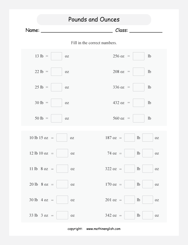 Math Worksheet For Grade 4 And 5 Students Based On The Conversion Of Imperial And Decimal Units