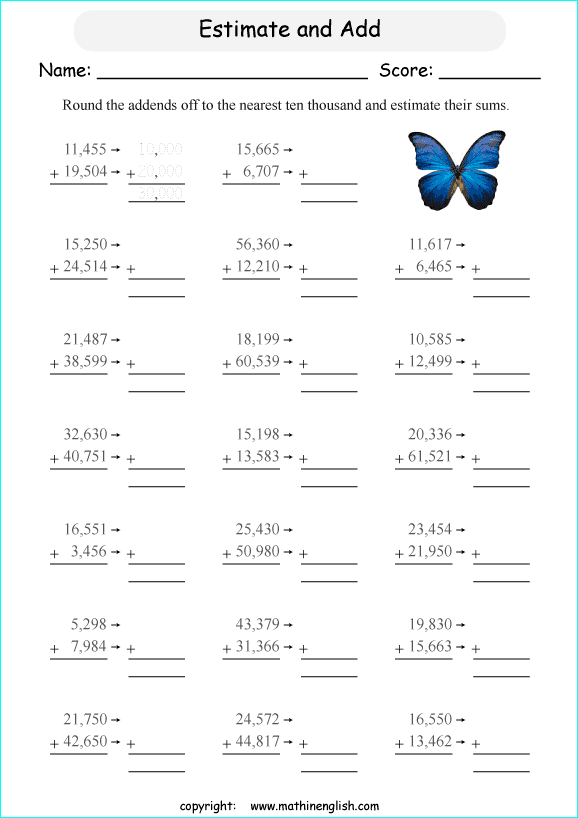 First Grade Math Worksheets Estimation