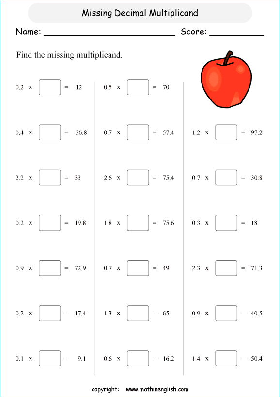 Calculate The Missing Decimals In These Decimal Multiplication 