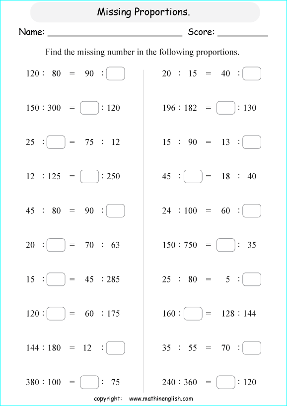 Download 6Th Grade Math Ratios Worksheets Stock Rugby Rumilly