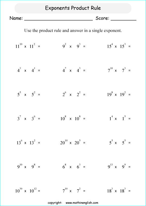 6th Grade Math Expressions Worksheets