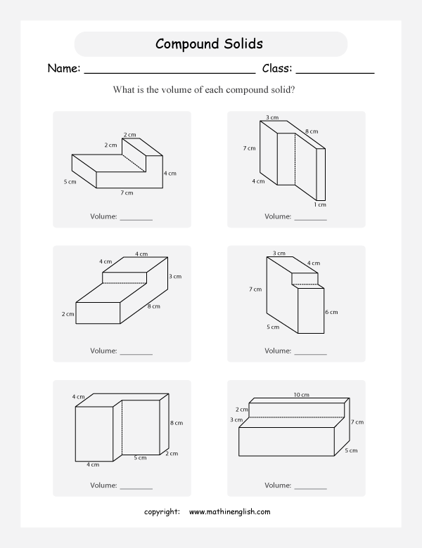 Volume Compound Shapes Worksheet Answers