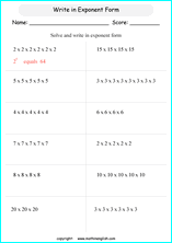 Free Math Worksheets Exponents - work with radicals and integer