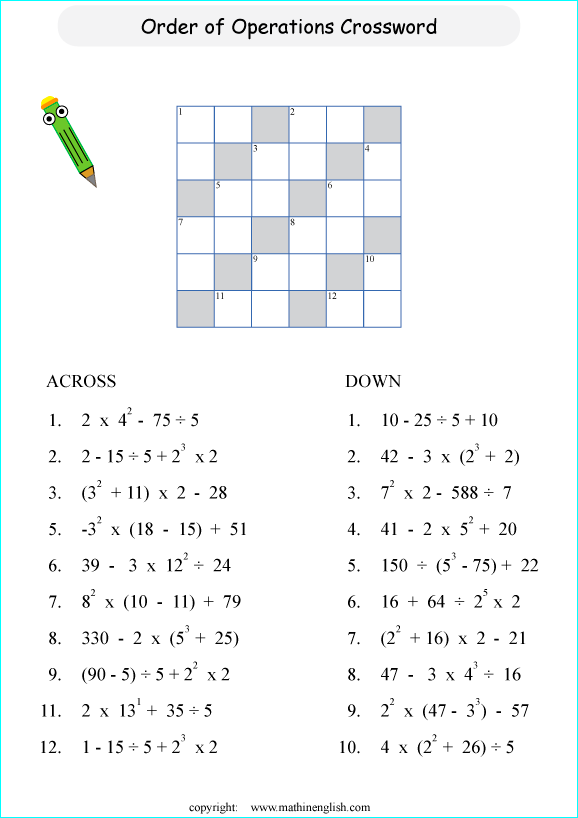 Easy Maths Crossword Puzzles With Answers For Class 6 V rias Classes