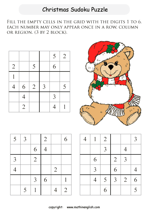 Printable Christmas Sudoku Puzzles For Kids And Math Students 