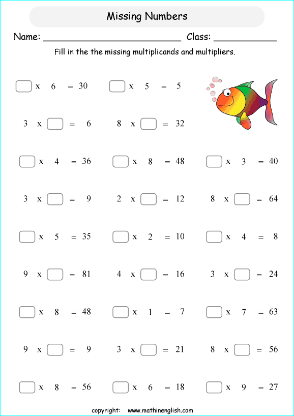 Printable Primary Math Worksheet For Math Grades 1 To 6 Based On The Singapore Math Curriculum 