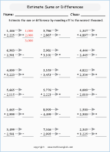 Round 2 digit addends to the nearest ten and estimate the sum.