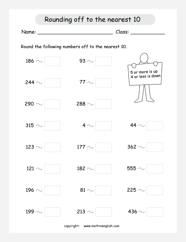 Round numbers up to 1,000 off to the nearest 10.