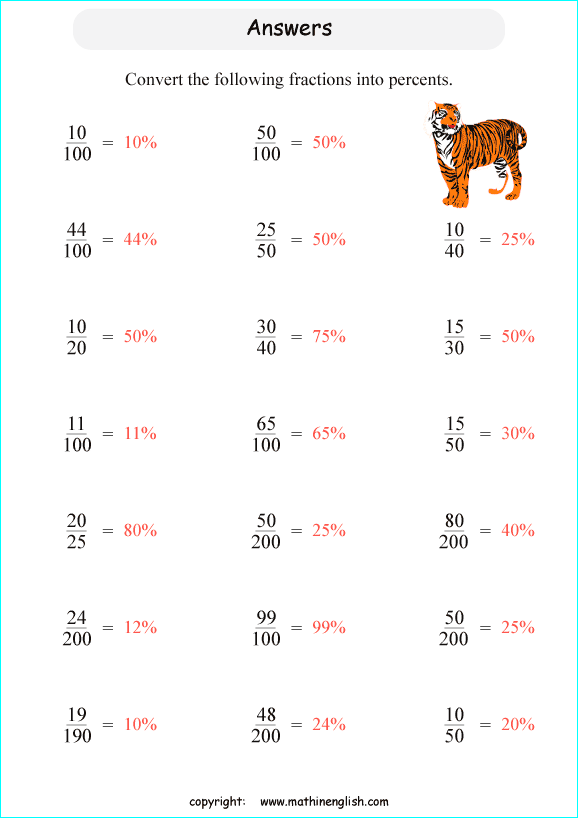 Percentage worksheets for grade 5