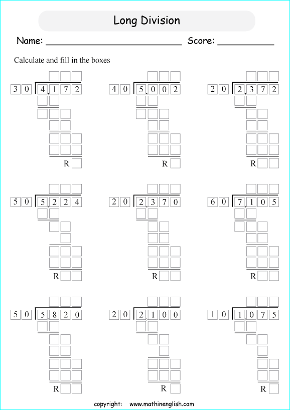 Printable Primary Math Worksheet For Math Grades 1 To 6 Based On The 