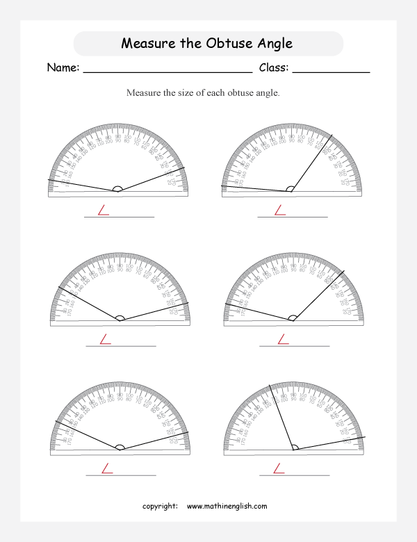 worksheet measuring angles with a protractor