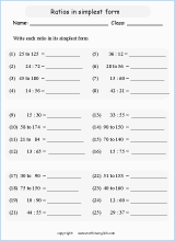 Printable ratio and Proportion worksheets for grade 5 and 6 math ...