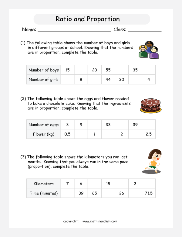 ratio tables homework 3